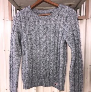 Hollister Grey Cable Knit Sweater
